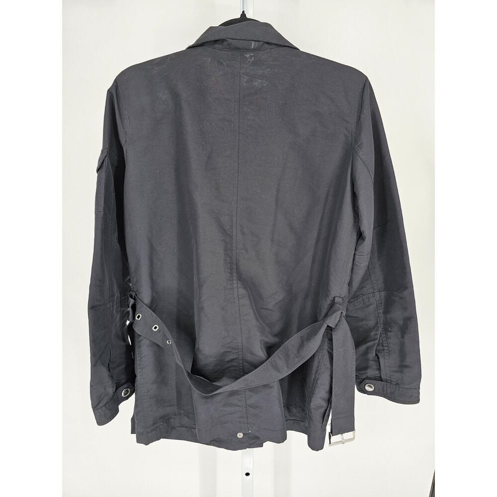 Lauren Ralph Lauren Women’s Sz M Black Zip & Button Up Jacket with Belt - Picture 5 of 5